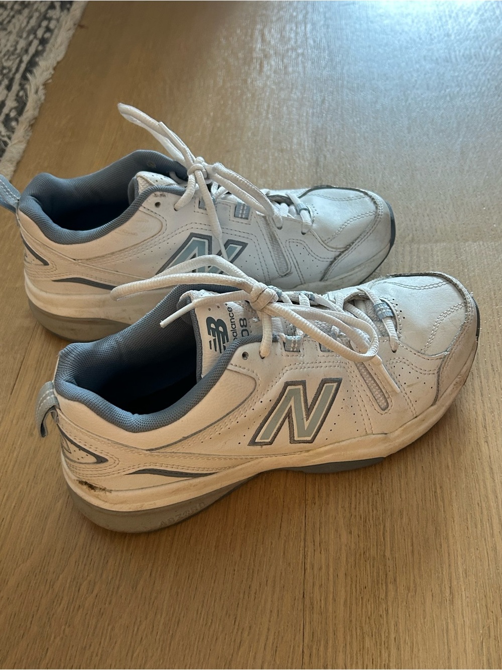 New Balance White and Gray Low-Top Sneakers